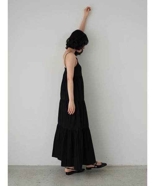 セール】キャミソール ワンピース カップ付き ロング ティアード