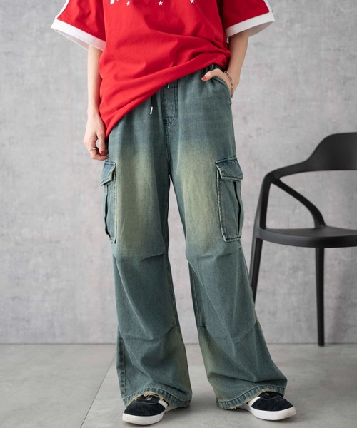 デニム パラシュートパンツ カーゴ Ｇパン デニムパラシュートカーゴパンツ[品番：WG010089618]｜WEGO