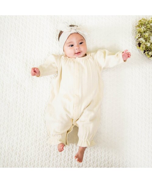 Ampersand（アンパサンド）の「premier セレモニー対応OK 2WAYドレス／カバーオール（ロンパース・キッズ・ブラウン/アイボリー/ピンク・80/70/60）」の4枚目の写真