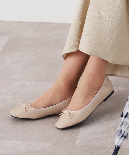 VIVIAN（ヴィヴィアン）の「スクエアトゥレインバレエシューズ（レインシューズ・レディース・シルバー/ベージュ系その他/ブラック系その他・LL/S/M/L）」の6枚目の写真