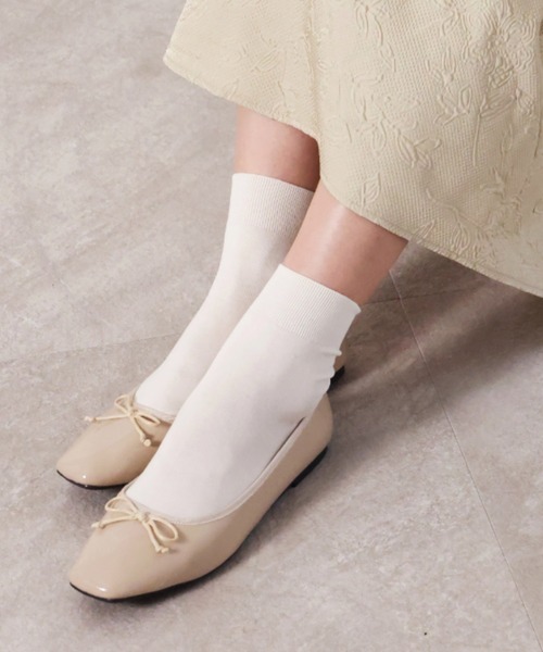 VIVIAN（ヴィヴィアン）の「スクエアトゥレインバレエシューズ（レインシューズ・レディース・シルバー/ベージュ系その他/ブラック系その他・LL/S/M/L）」の7枚目の写真