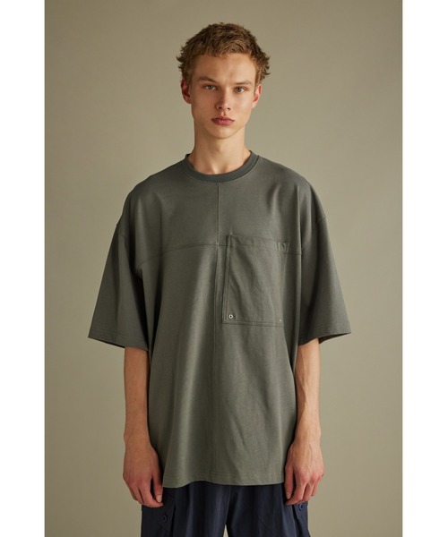 STYLEMIXER（スタイルミキサー）の「ヘビー天竺カットオーバーT（Tシャツ/カットソー・メンズ・パープル/ベージュ/グレー・MEDIUM/LARGE）」の5枚目の写真