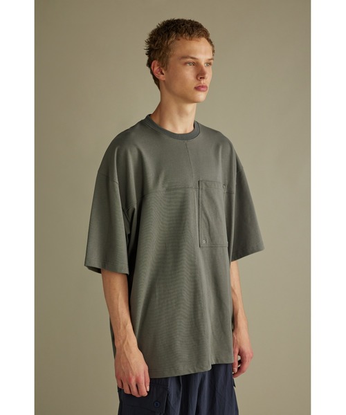 STYLEMIXER（スタイルミキサー）の「ヘビー天竺カットオーバーT（Tシャツ/カットソー・メンズ・パープル/ベージュ/グレー・MEDIUM/LARGE）」の7枚目の写真