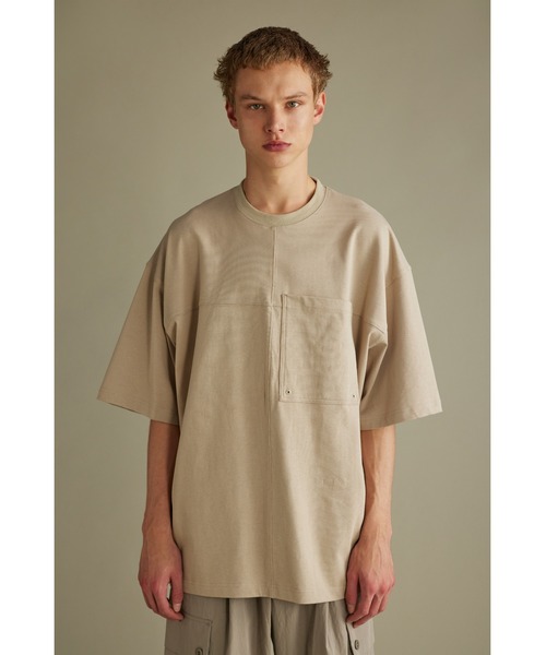 STYLEMIXER（スタイルミキサー）の「ヘビー天竺カットオーバーT（Tシャツ/カットソー・メンズ・パープル/ベージュ/グレー・MEDIUM/LARGE）」の18枚目の写真