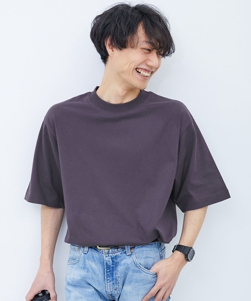 devirock（デビロック）の「綿100% お洗濯してもよれにくい ビッグシルエット 大人 半袖Tシャツ（Tシャツ/カットソー・メンズ・アイボリー/ブラック/パープル系5/グリーン系その他2/グレー系/ブルー系2/バイオレット/ピンク系6/ダークオレンジ/ホワイト/ライトグリーン/イエロー系3/ブルー系1/ピンク系1/オートミール/グレー系2/グリーン系1/ピンク系2/ライラック系1/ブルー系3・M/L/LL）」の5枚目の写真