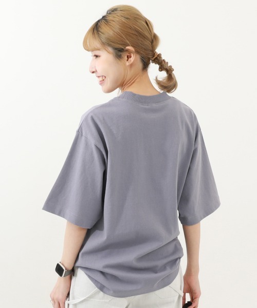 devirock（デビロック）の「綿100% お洗濯してもよれにくい ビッグシルエット 大人 半袖Tシャツ（Tシャツ/カットソー・メンズ・アイボリー/ブラック/パープル系5/グリーン系その他2/グレー系/ブルー系2/バイオレット/ピンク系6/ダークオレンジ/ホワイト/ライトグリーン/イエロー系3/ブルー系1/ピンク系1/オートミール/グレー系2/グリーン系1/ピンク系2/ライラック系1/ブルー系3・M/L/LL）」の14枚目の写真