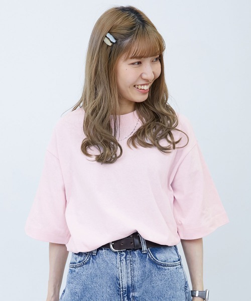 devirock（デビロック）の「綿100% お洗濯してもよれにくい ビッグシルエット 大人 半袖Tシャツ（Tシャツ/カットソー・メンズ・アイボリー/ブラック/パープル系5/グリーン系その他2/グレー系/ブルー系2/バイオレット/ピンク系6/ダークオレンジ/ホワイト/ライトグリーン/イエロー系3/ブルー系1/ピンク系1/オートミール/グレー系2/グリーン系1/ピンク系2/ライラック系1/ブルー系3・M/L/LL）」の18枚目の写真