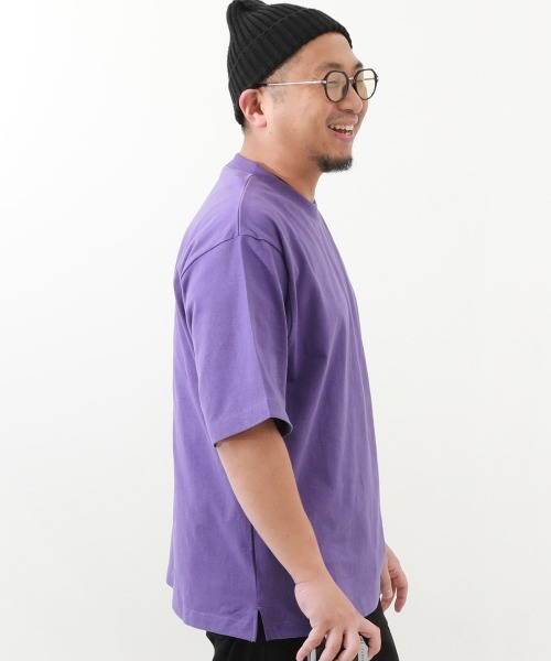 devirock（デビロック）の「綿100% お洗濯してもよれにくい ビッグシルエット 大人 半袖Tシャツ（Tシャツ/カットソー・メンズ・アイボリー/ブラック/パープル系5/グリーン系その他2/グレー系/ブルー系2/バイオレット/ピンク系6/ダークオレンジ/ホワイト/ライトグリーン/イエロー系3/ブルー系1/ピンク系1/オートミール/グレー系2/グリーン系1/ピンク系2/ライラック系1/ブルー系3・M/L/LL）」の13枚目の写真