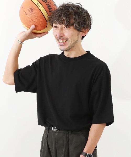 devirock（デビロック）の「綿100% お洗濯してもよれにくい ビッグシルエット 大人 半袖Tシャツ（Tシャツ/カットソー・メンズ・アイボリー/ブラック/パープル系5/グリーン系その他2/グレー系/ブルー系2/バイオレット/ピンク系6/ダークオレンジ/ホワイト/ライトグリーン/イエロー系3/ブルー系1/ピンク系1/オートミール/グレー系2/グリーン系1/ピンク系2/ライラック系1/ブルー系3・M/L/LL）」の3枚目の写真