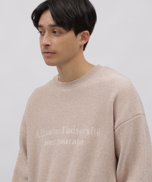 シャルレ　ジャガードプルオーバーショコラ　M〜L セール】ミックスカラーハートジャガードニットプルオーバー