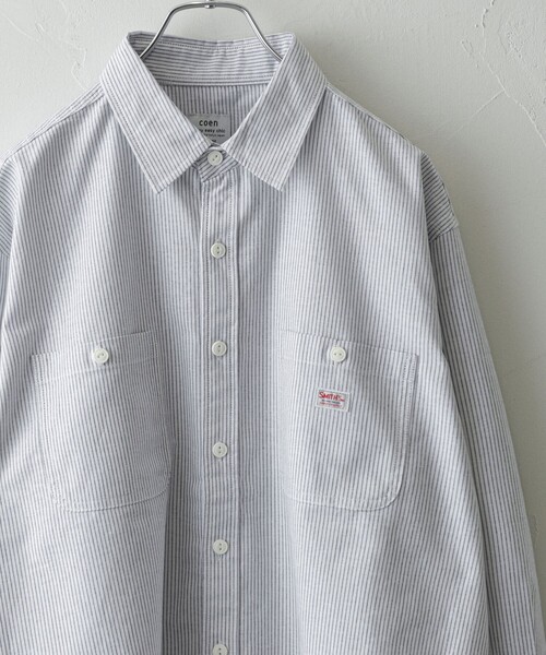 SMITH'S（スミス）の「SMITH'S（スミス）別注オックスワークシャツ（シャツ/ブラウス・メンズ・ホワイト/コバルトブルー/ネイビー・S/M/L/XL）」の2枚目の写真