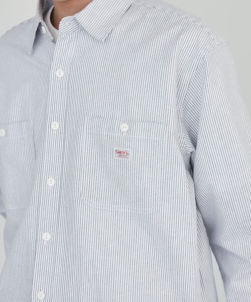 SMITH'S（スミス）の「SMITH'S（スミス）別注オックスワークシャツ（シャツ/ブラウス・メンズ・ホワイト/コバルトブルー/ネイビー・S/M/L/XL）」の4枚目の写真