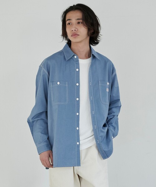 SMITH'S（スミス）の「SMITH'S（スミス）別注オックスワークシャツ（シャツ/ブラウス・メンズ・ホワイト/コバルトブルー/ネイビー・S/M/L/XL）」の10枚目の写真