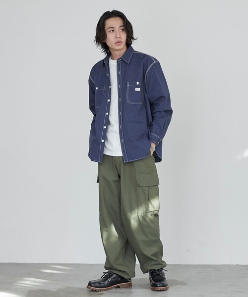 SMITH'S（スミス）の「SMITH'S（スミス）別注オックスワークシャツ（シャツ/ブラウス・メンズ・ホワイト/コバルトブルー/ネイビー・S/M/L/XL）」の13枚目の写真