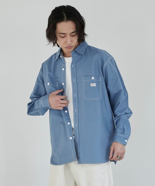 SMITH'S（スミス）の「SMITH'S（スミス）別注オックスワークシャツ（シャツ/ブラウス・メンズ・ホワイト/コバルトブルー/ネイビー・S/M/L/XL）」の19枚目の写真