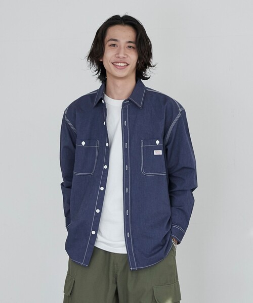 SMITH'S（スミス）の「SMITH'S（スミス）別注オックスワークシャツ（シャツ/ブラウス・メンズ・ホワイト/コバルトブルー/ネイビー・S/M/L/XL）」の22枚目の写真