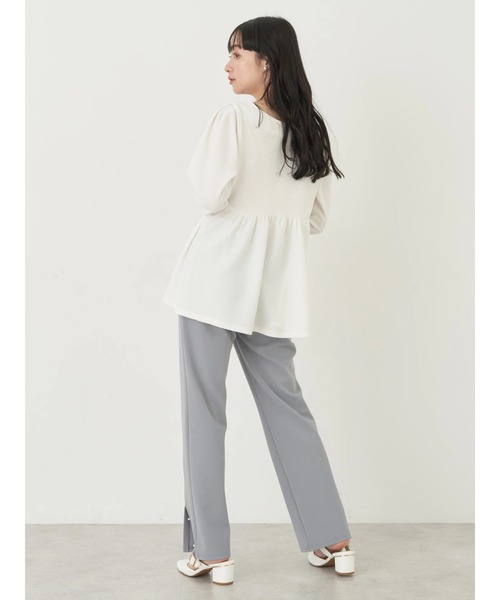 earth music&ecology(アースミュージックアンドエコロジー)の「パールスリットパンツ(その他パンツ・レディース・ブルー/ブラック/ライトベージュ/ネイビー・S/M)」の7枚目の写真