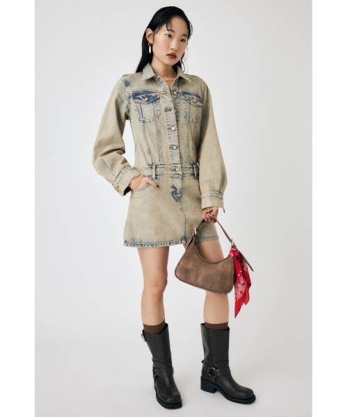 MOUSSY（マウジー）の「LOW WAIST CHEMICAL MINI ドレス（ワンピース