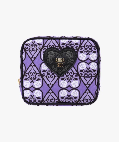 ANNA SUI(アナスイ)の「ハート&ローズ スクエアポーチ(ポーチ・レディース・パープル・FREE)」の4枚目の写真