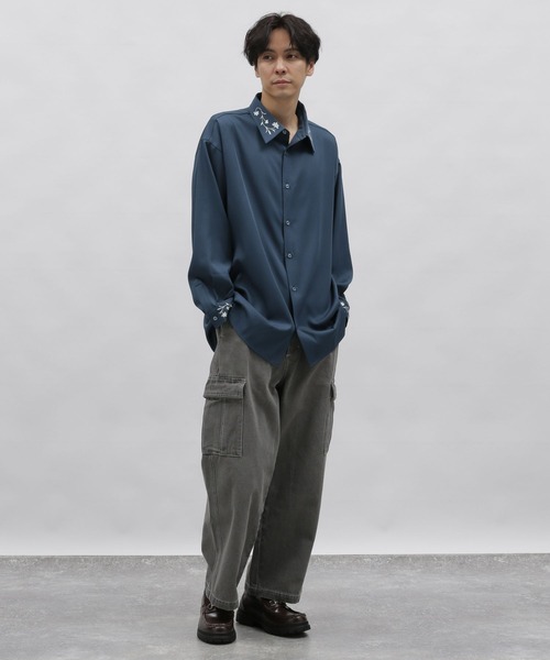 LAKOLE（ラコレ）の「フラワー刺繍長袖シャツ / 106851（シャツ/ブラウス・メンズ・ブルー/ホワイト/ブラック・X-LARGE/LARGE/MEDIUM）」の21枚目の写真