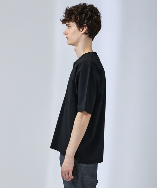 ABAHOUSE(アバハウス)の「【ストレッチドライ】キーネック 半袖Tシャツ / スキッパーシャツ(Tシャツ/カットソー・メンズ・ブラック/ホワイト/ベージュ/グリーン系その他・46/48)」の6枚目の写真