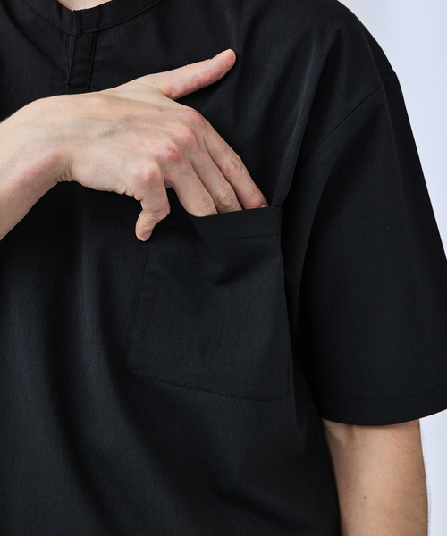 ABAHOUSE(アバハウス)の「【ストレッチドライ】キーネック 半袖Tシャツ / スキッパーシャツ(Tシャツ/カットソー・メンズ・ブラック/ホワイト/ベージュ/グリーン系その他・46/48)」の10枚目の写真