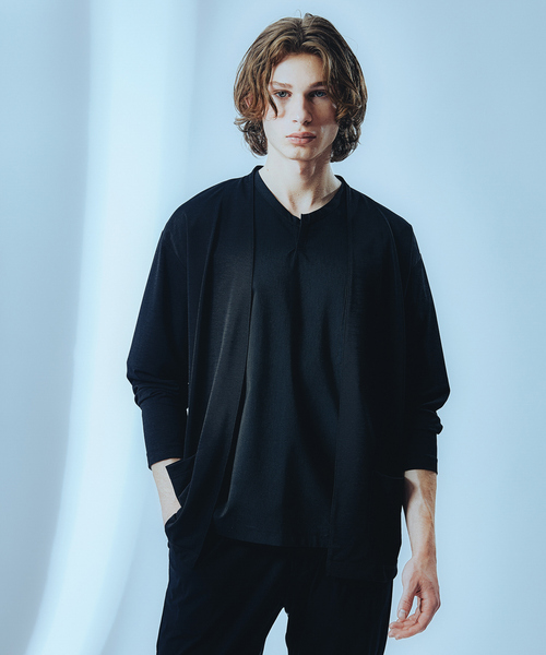 ABAHOUSE(アバハウス)の「【ストレッチドライ】キーネック 半袖Tシャツ / スキッパーシャツ(Tシャツ/カットソー・メンズ・ブラック/ホワイト/ベージュ/グリーン系その他・46/48)」の16枚目の写真