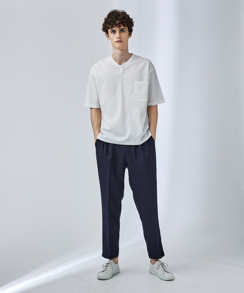 ABAHOUSE(アバハウス)の「【ストレッチドライ】キーネック 半袖Tシャツ / スキッパーシャツ(Tシャツ/カットソー・メンズ・ブラック/ホワイト/ベージュ/グリーン系その他・46/48)」の20枚目の写真
