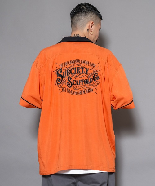 Subciety（サブサエティ）の「BOWLING SHIRT（シャツ/ブラウス・メンズ・ブラック/ホワイト/ネイビー/オレンジ・SMALL/MEDIUM/LARGE/X-LARGE）」の4枚目の写真