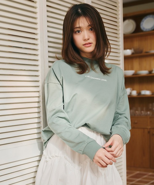 LANTINAM(ランティナム)の「【ユニセックス】Chosen Love ロングTシャツ(Tシャツ/カットソー・レディース・ライトグリーン/オフホワイト・M/L)」の8枚目の写真