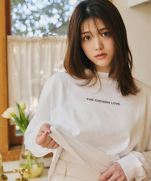 LANTINAM(ランティナム)の「【ユニセックス】Chosen Love ロングTシャツ(Tシャツ/カットソー・レディース・ライトグリーン/オフホワイト・M/L)」の5枚目の写真