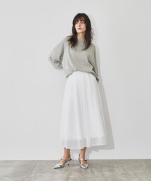 ◆【マシンウォッシュ】シアーギャザーフレアスカート