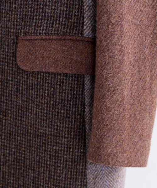 HARRIS TWEED（ハリスツイード）の「BY∵ ハリスツイードチェスターコート◆（チェスターコート・レディース・ブラウン/ネイビー・MEDIUM/SMALL）」の16枚目の写真