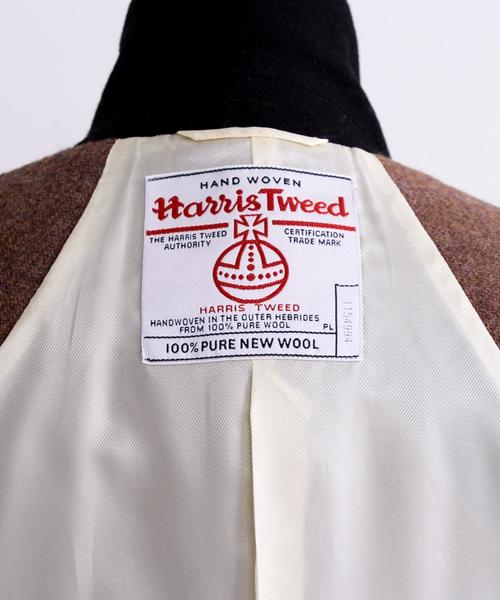 HARRIS TWEED（ハリスツイード）の「BY∵ ハリスツイードチェスターコート◆（チェスターコート・レディース・ブラウン/ネイビー・MEDIUM/SMALL）」の9枚目の写真