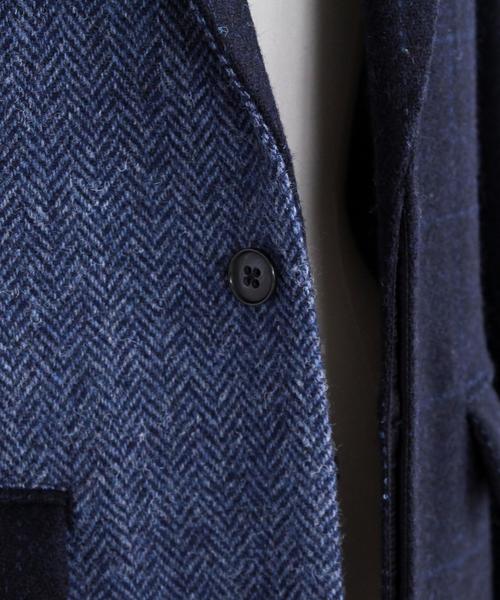 HARRIS TWEED（ハリスツイード）の「BY∵ ハリスツイードチェスターコート◆（チェスターコート・レディース・ブラウン/ネイビー・MEDIUM/SMALL）」の13枚目の写真