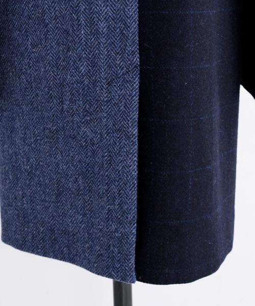 HARRIS TWEED（ハリスツイード）の「BY∵ ハリスツイードチェスターコート◆（チェスターコート・レディース・ブラウン/ネイビー・MEDIUM/SMALL）」の14枚目の写真