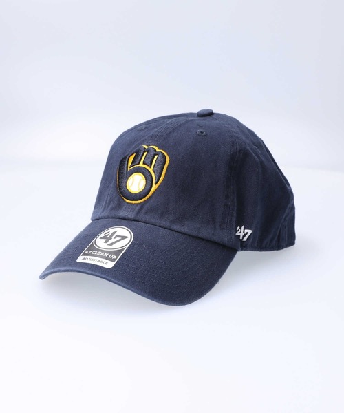 ネイビー ロゴ付き ベースボールキャップ 47（フォーティセブン）の「【47】BREWERS 47CLEAN UP