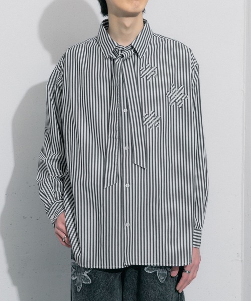 SENSE OF PLACE by URBAN RESEARCH(センスオブプレイスバイアーバンリサーチ)の「hxcyyd × SOP ストライプフラワーパッチマルチシャツ(UNISEX)(シャツ/ブラウス・メンズ・その他2/その他1・LARGE/MEDIUM)」の12枚目の写真