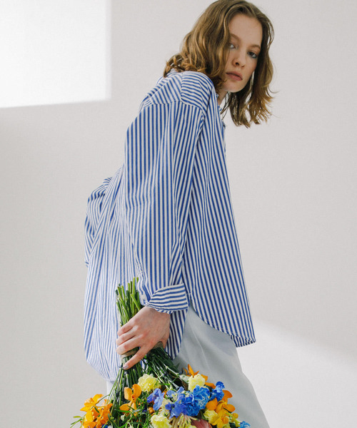 SENSE OF PLACE by URBAN RESEARCH(センスオブプレイスバイアーバンリサーチ)の「hxcyyd × SOP ストライプフラワーパッチマルチシャツ(UNISEX)(シャツ/ブラウス・メンズ・その他2/その他1・LARGE/MEDIUM)」の5枚目の写真