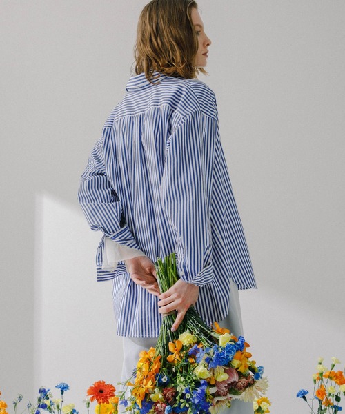 SENSE OF PLACE by URBAN RESEARCH(センスオブプレイスバイアーバンリサーチ)の「hxcyyd × SOP ストライプフラワーパッチマルチシャツ(UNISEX)(シャツ/ブラウス・メンズ・その他2/その他1・LARGE/MEDIUM)」の18枚目の写真