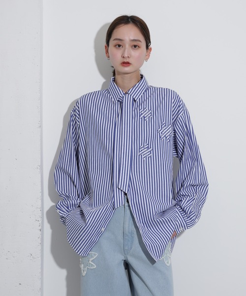 SENSE OF PLACE by URBAN RESEARCH(センスオブプレイスバイアーバンリサーチ)の「hxcyyd × SOP ストライプフラワーパッチマルチシャツ(UNISEX)(シャツ/ブラウス・メンズ・その他2/その他1・LARGE/MEDIUM)」の21枚目の写真