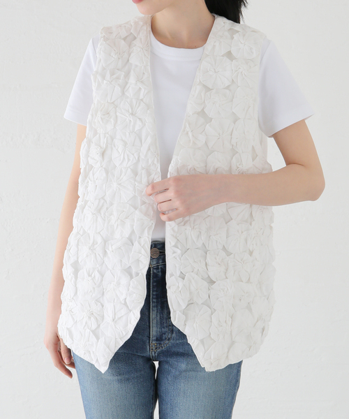 crinkle crinkle crinkle/ジレベスト/FREE/コットン/WHT/CC-2515 Spick & Span（スピックアンドスパン）の「crinkle crinkle