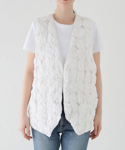 Rei様　24SS♡crinkle cotton beannag gillet Rei様 24SS♡crinkle cotton beannag gillet - メルカリ