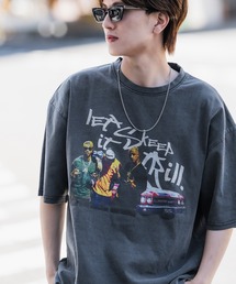 【SIDEWAY STANCE】ピグメント加工 プリント 半袖Tシャツ