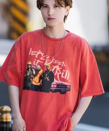 【SIDEWAY STANCE】ピグメント加工 プリント 半袖Tシャツ