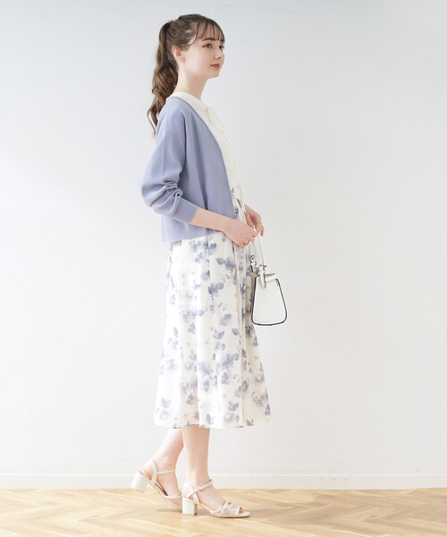 couture brooch(クチュールブローチ)の「◆パール調トリミングボレロ(カーディガン/ボレロ・レディース・ライトブルー/アイボリー/ブラック・38/42)」の8枚目の写真