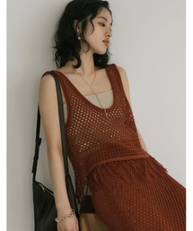 [2024 SUMMER COLLECTION]メッシュニットフリンジトップス