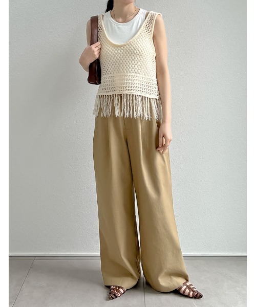 シェリエ sheller⭕️エイミー　人気完売　ブランケットステッチニットトップス シェリエ sheller⭕️エイミー 人気完売 ブランケットステッチニット