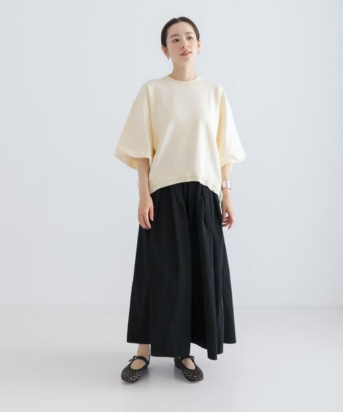 URBAN RESEARCH(アーバンリサーチ)の「裏毛ハーフスリーブトップス(スウェット・レディース・グレー/ネイビー/ベージュ系その他/オフホワイト・FREE)」の12枚目の写真