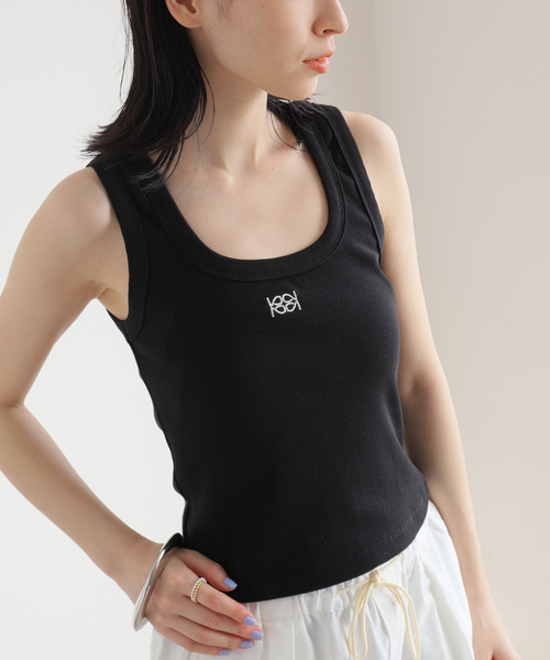 JOINT WORKS（ジョイントワークス）の「KIJUN Square-Neck Rib Tank Top 24SSW22 0A/B/C/ D（タンクトップ・レディース・グリーン/ホワイト/ブラック/オレンジ・SMALL）」の5枚目の写真